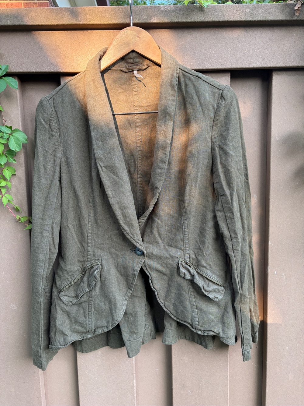 Free People Olive Green Women's Casual Blazer Jacket